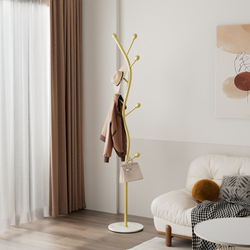 [pjga] Italian Cream Style Luxury Household Hanger Personalized Floor standing Fishbone Clothing Hat Rack Space Utilization Artifact ราคา  3,945 บาท*ส่งฟรี
