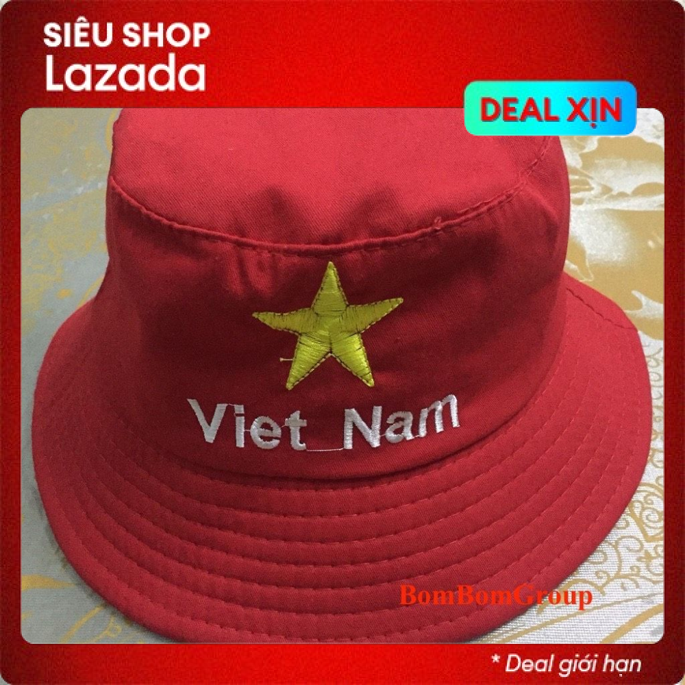 Nón lưỡi trai mũ tai bèo thêu cờ đỏ sao vàng Việt Nam vô địch