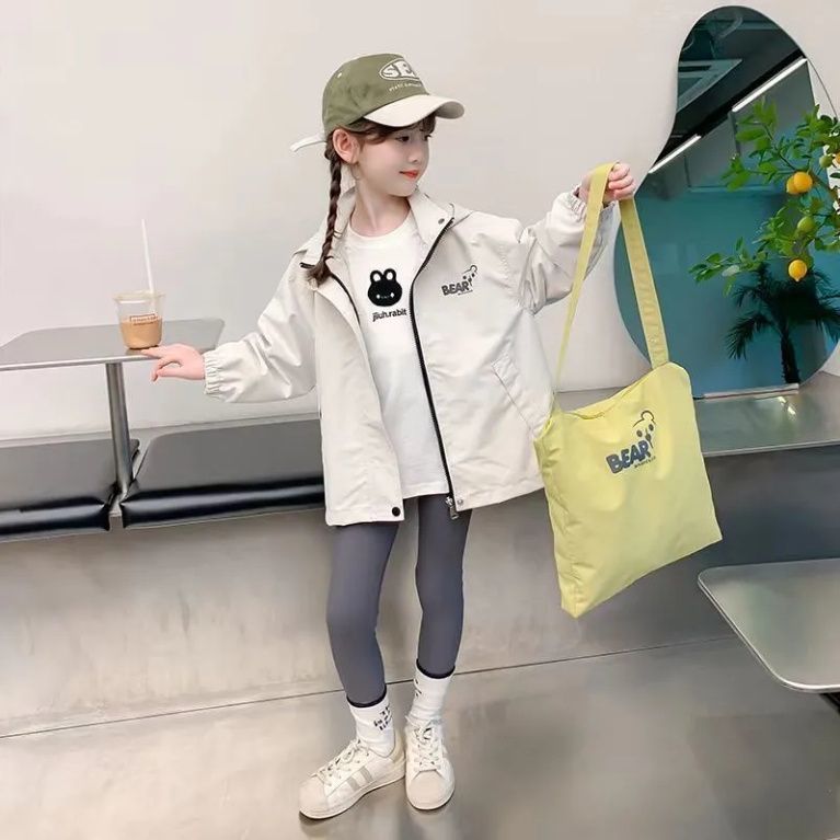 Áo khoác Jacket Áo hoodie trẻ em mới angugu cho bé gái mùa đông quần áo in kuromi dễ thương cho áo k