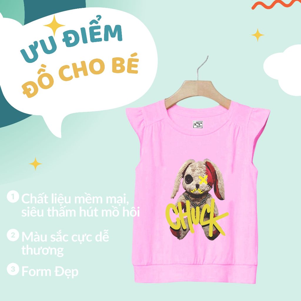 Áo Thun Bé Gái In Hình Thỏ Bông - Món Quà Ngọt Ngào Cho Bé Yêu (12kg-34kg) - 5