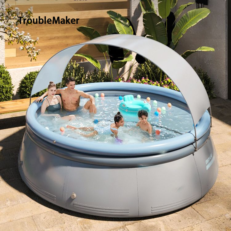 TroubleMaker [Inventory] Inflatable Swimming Pool Children's Swimming Pool Large Inflatable Canopy Shadow Ground, Suitable for Children's Home 1.8m Sunlight ราคา 1,812 บาท*ส่งฟรี