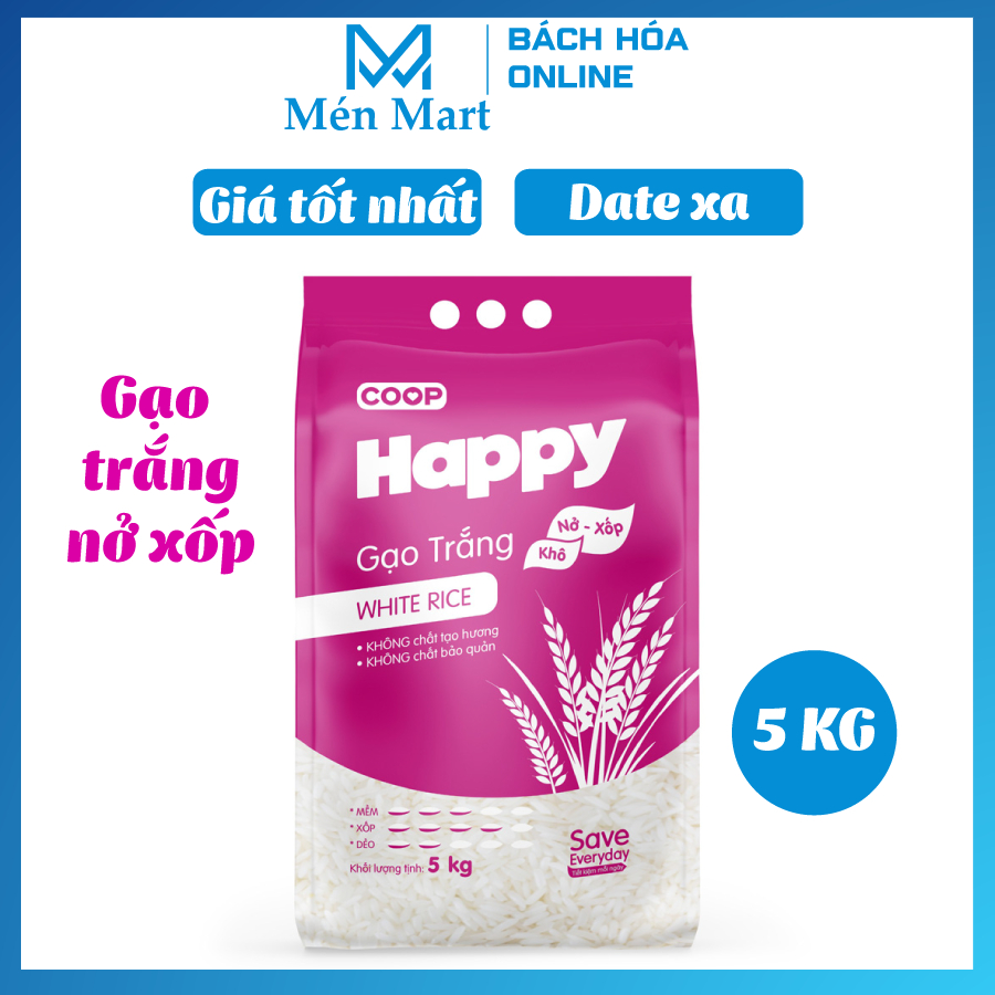 Gạo trắng nở xốp Coop Happy 5kg