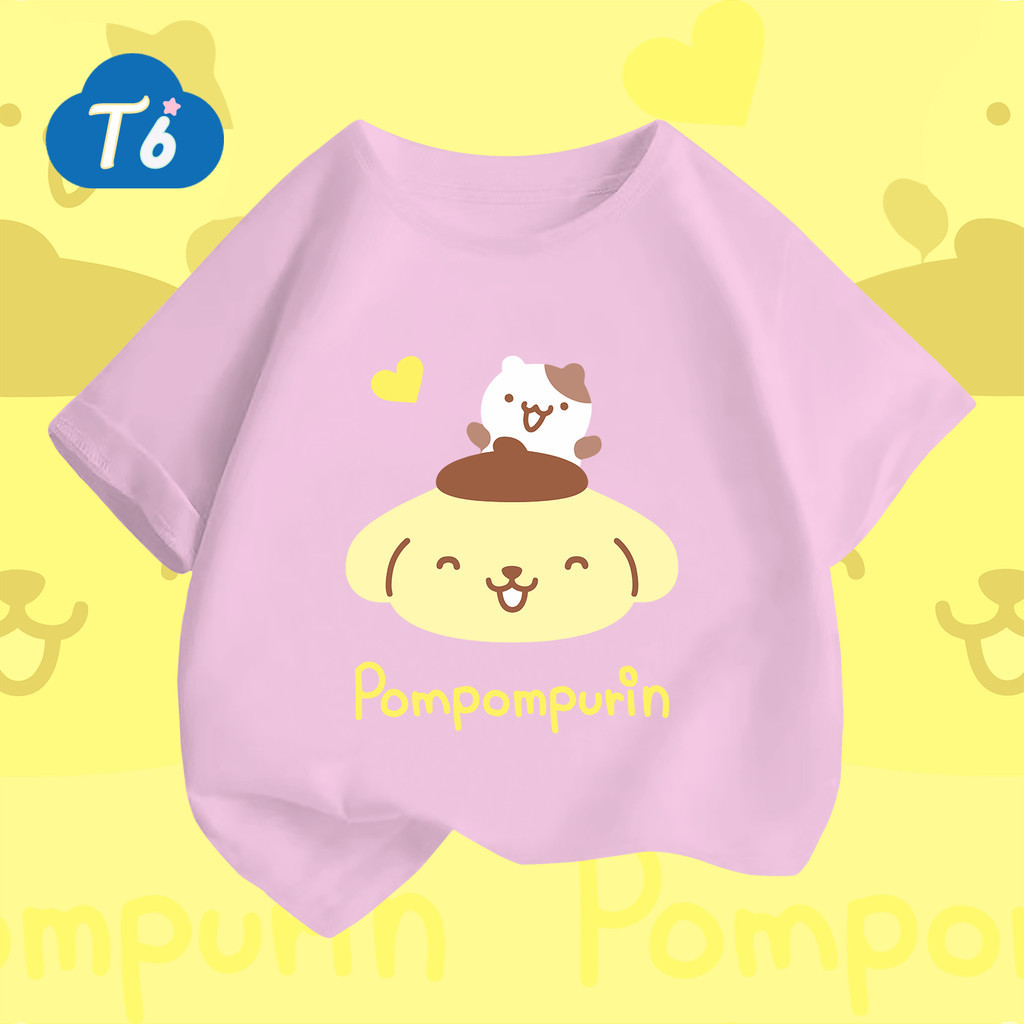T6 มาแล้วจ้า🍺สินค้าใหม่ ชุดเด็ก ผญ เสื้อยืดแขนสั้น oversize แขนสั้น ลูกสุนัขน่ารัก การพิมพ์ 100% Cotton 6สี 100-140 ราคา 149 บาท*ส่งฟรี