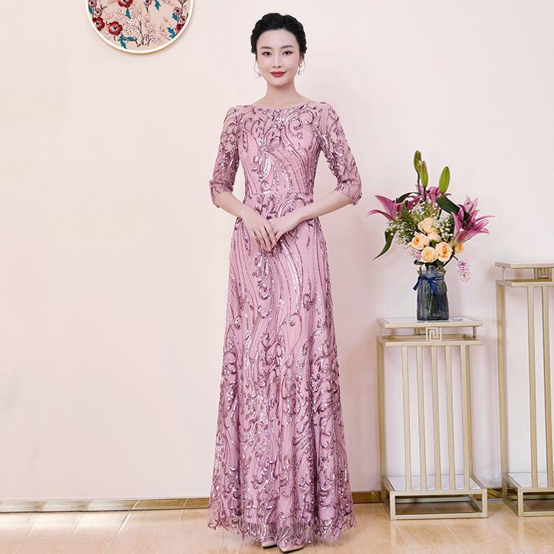 2023 mới cao cấp sang trọng tính khí ĐầM Dạ HộI hàng năm tiệc sinh nhật Đầm Dự Tiệc Dài váy màu hồng