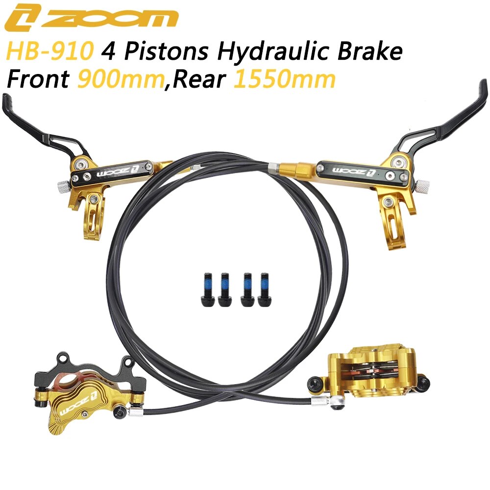 ZOOM HB-910 4 Pistons Hydraulic Disc Brake Front 900mm Rear 1550mm for MTB Bike Hydraulic Brakes Bicycle Parts ราคา 10,276 บาท*ส่งฟรี