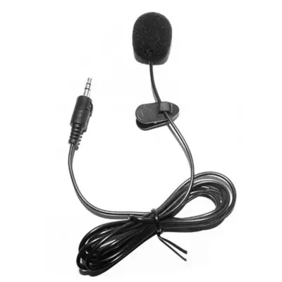 Docooler External Clip-on Lapel Lavalier Microphone 3.5mm Jack for Phone Handsfree Wired Condenser Mic for Teaching Speeching Black
