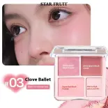 STAR FRUIT Bảng màu highlight bốn màu má hồng cho má rạng rỡ và sáng