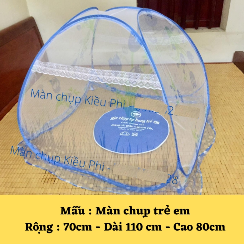 Màn chụp tự bung cho bé Kiều Phi - Mùng chụp tự bung gấp gọn cho bé trẻ em sơ sinh (0-3 tuổi) chống muỗi
