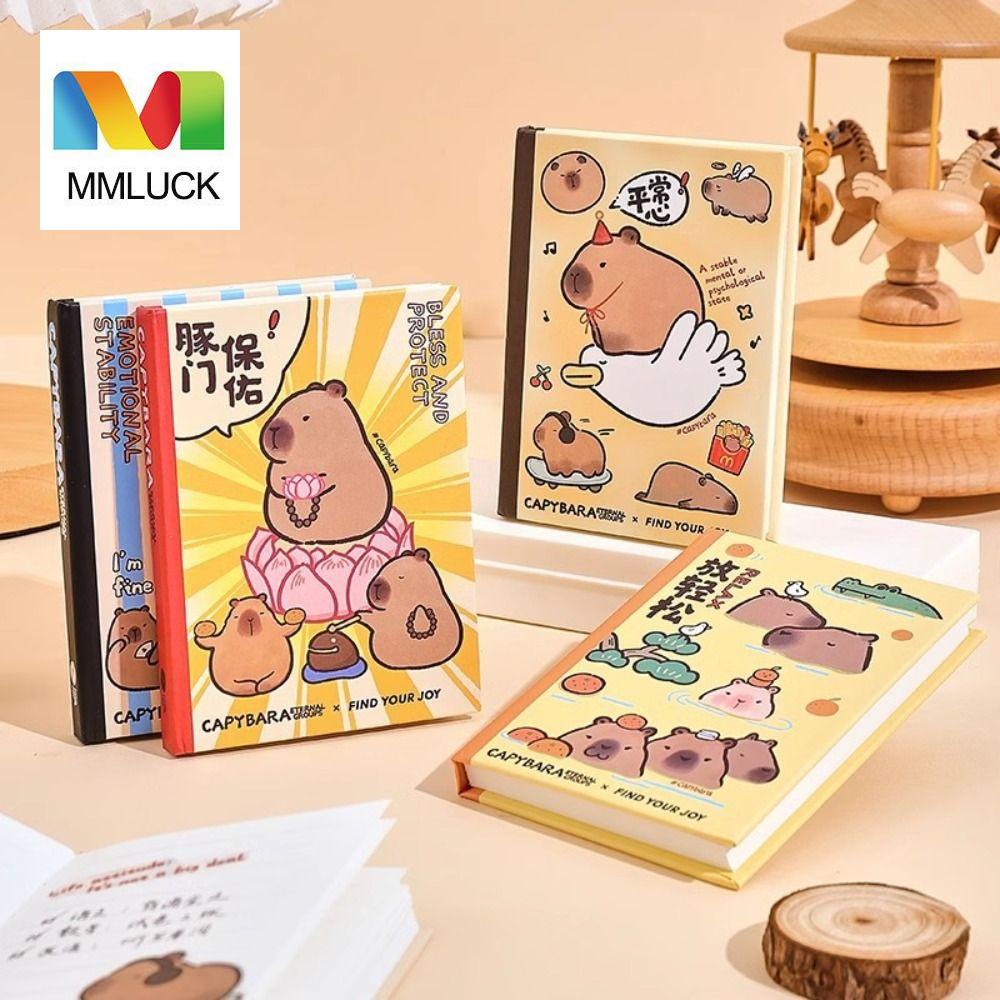 Mmluck Sổ ghi chép ghi chú ghi chú ghi chú mini A7 bỏ túi A7 dễ thương Sổ kế hoạch sổ tay nhật ký văn phòng phẩm Máy tính xách tay capybara dễ thương