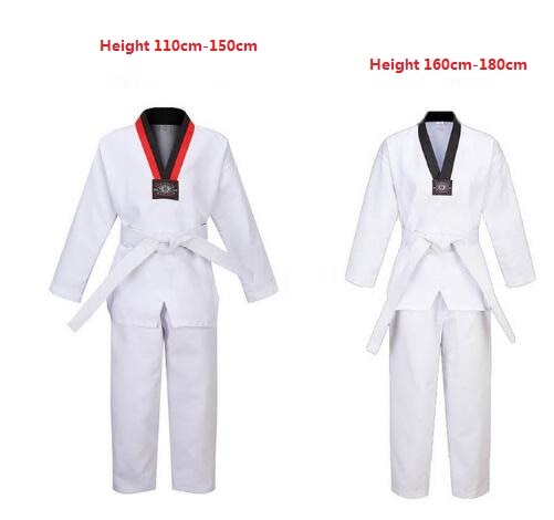 Tkd trang phục quần áo trắng Taekwondo đồng phục WTF Karate judo dobok