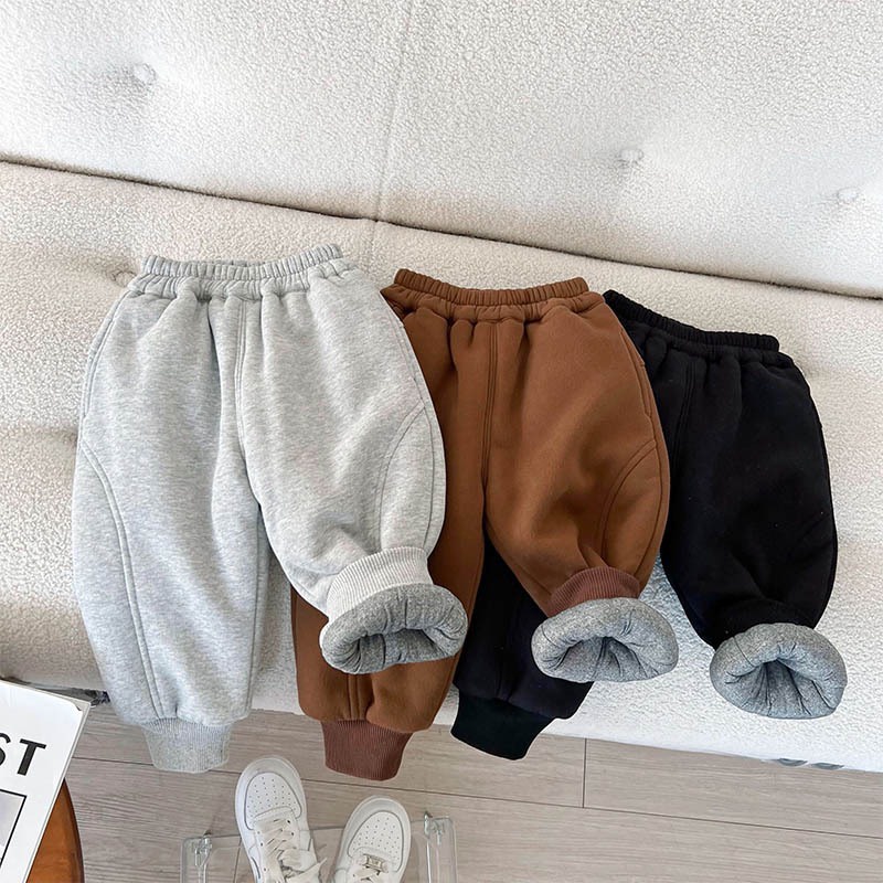 Quần nỉ bông trơn chó bé trai, chất nỉ bông dày dặn cho bé tư 7- 27kg xoai baby