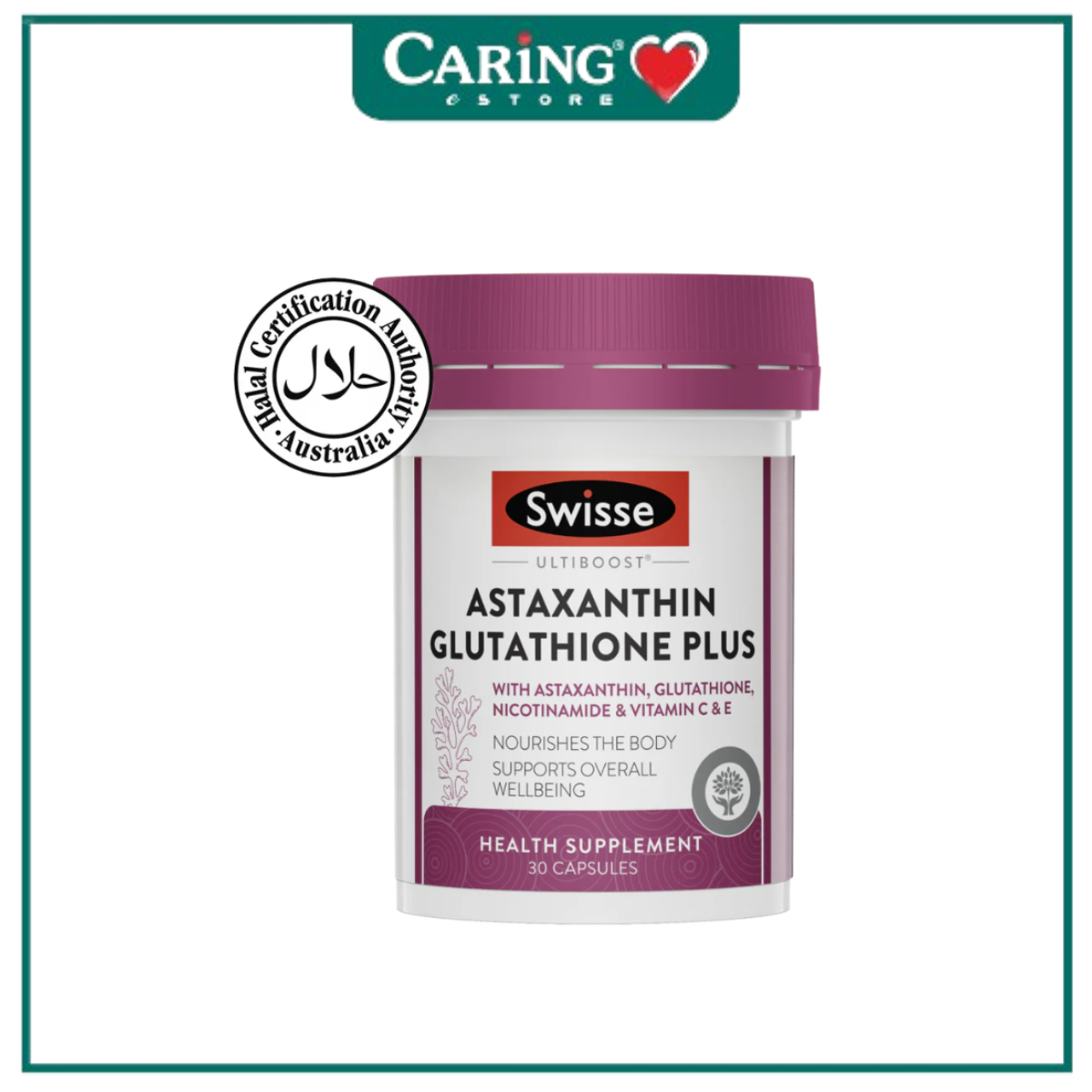 astaxanthin plus glutathione capsule SWISSE ULTIBOOST 30 CAP cat_infiniwell Weight:10 x 5mg Lab Pack 2 can glutathione cause itchy