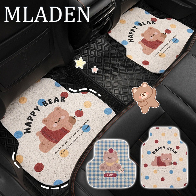 MLADEN พรมรถยนต์ลายน่ารัก หมีน้อยสุดคิวท์! สำหรับรถเก๋ง-กระบะ พรมปูพื้นหนานุ่ม กันลื่น ทนทาน ราคา 167 บาท*ส่งฟรี