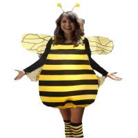 SIRENXI 1set Ong Vàng Áo liền quần hóa trang ong vàng Đạo cụ chụp ảnh Trang phục trang phục Đạo cụ cosplay động vật Trình diễn sân khấu Dễ thương Đạo cụ trang phục ngày lễ Halloween