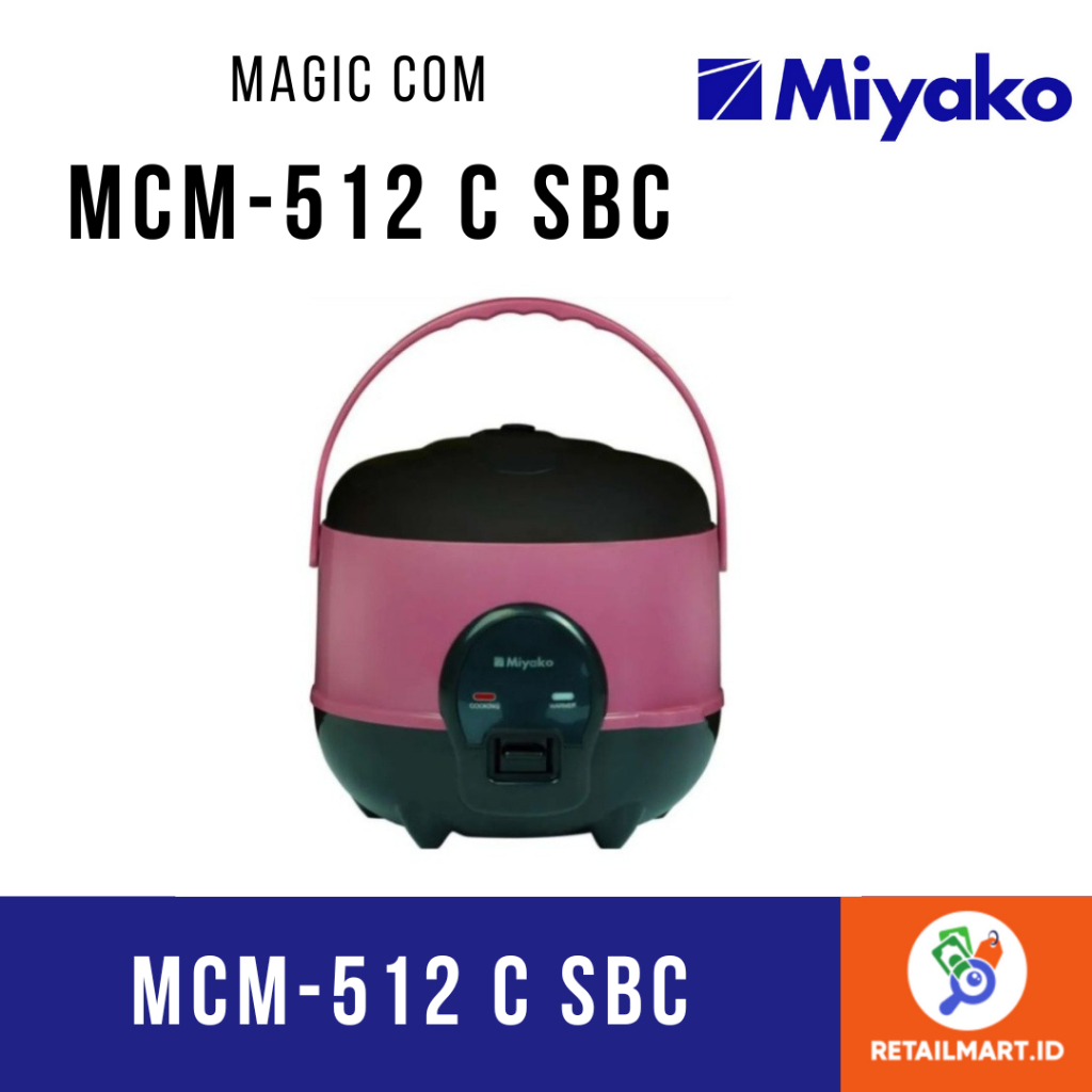 MIYAKO: MCM-512 C SBC RICE COOKER 1.2 LITER 3IN1 - Merek miyako Harga 244,400 rupiah*Gratis Ongkir