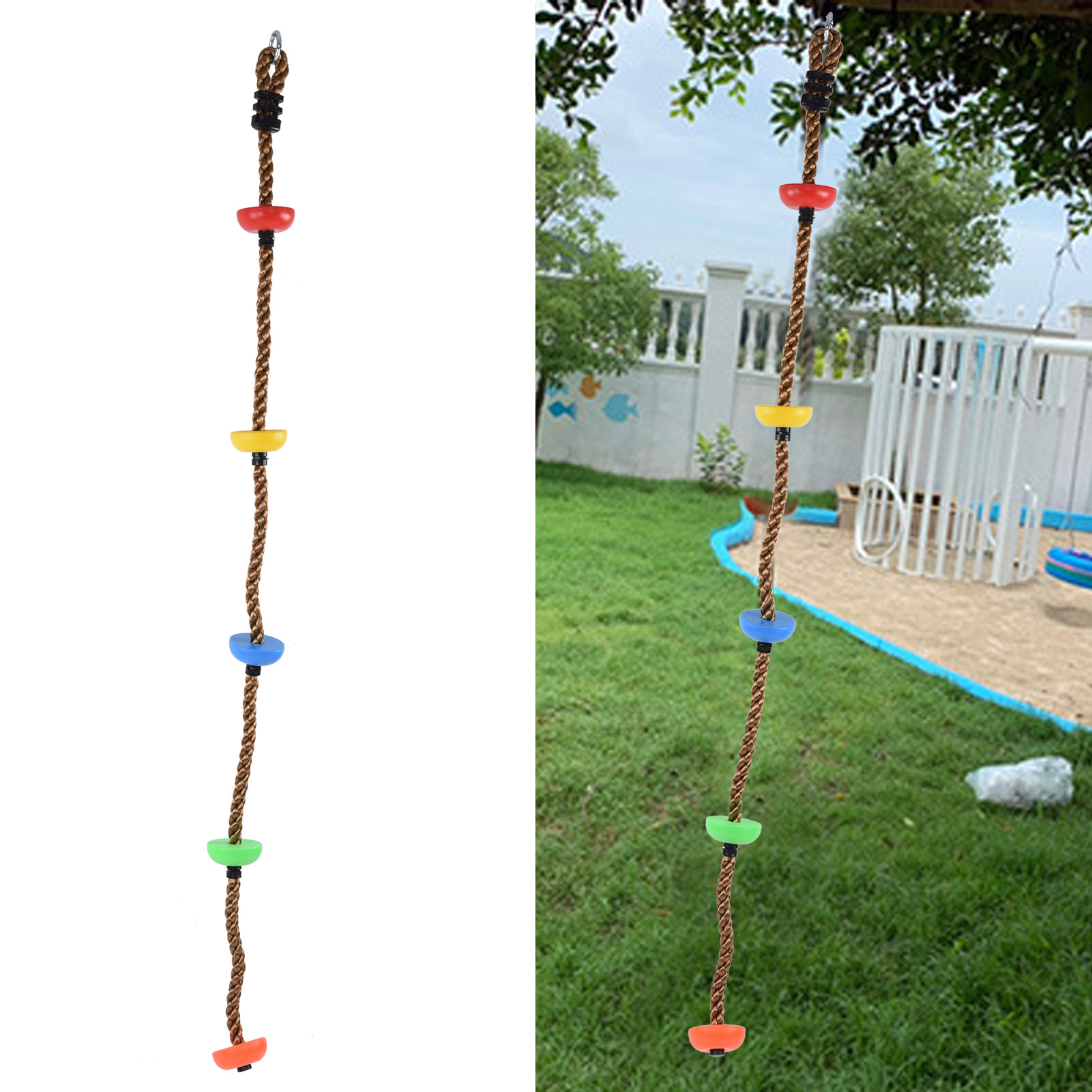 Cây YWBL-WH leo cây dây xích đu dây leo 194cm đĩa Dây Xích đu nhựa nhiều màu nền tảng cho trẻ em ban công Bộ đồ chơi tập tin đính kèm