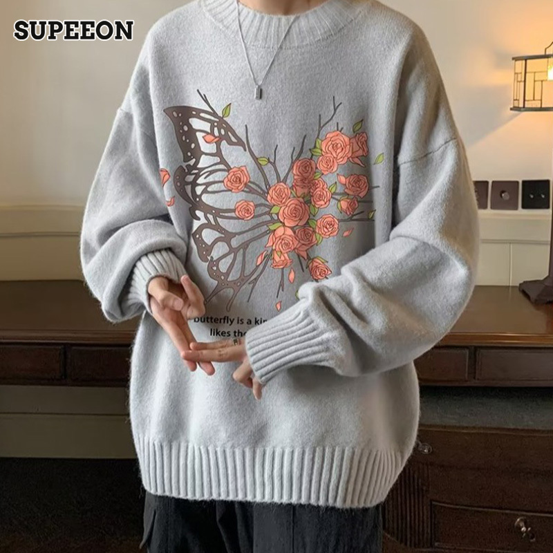 SUPEEON Men s sweater trendy European and American style autumn and winter