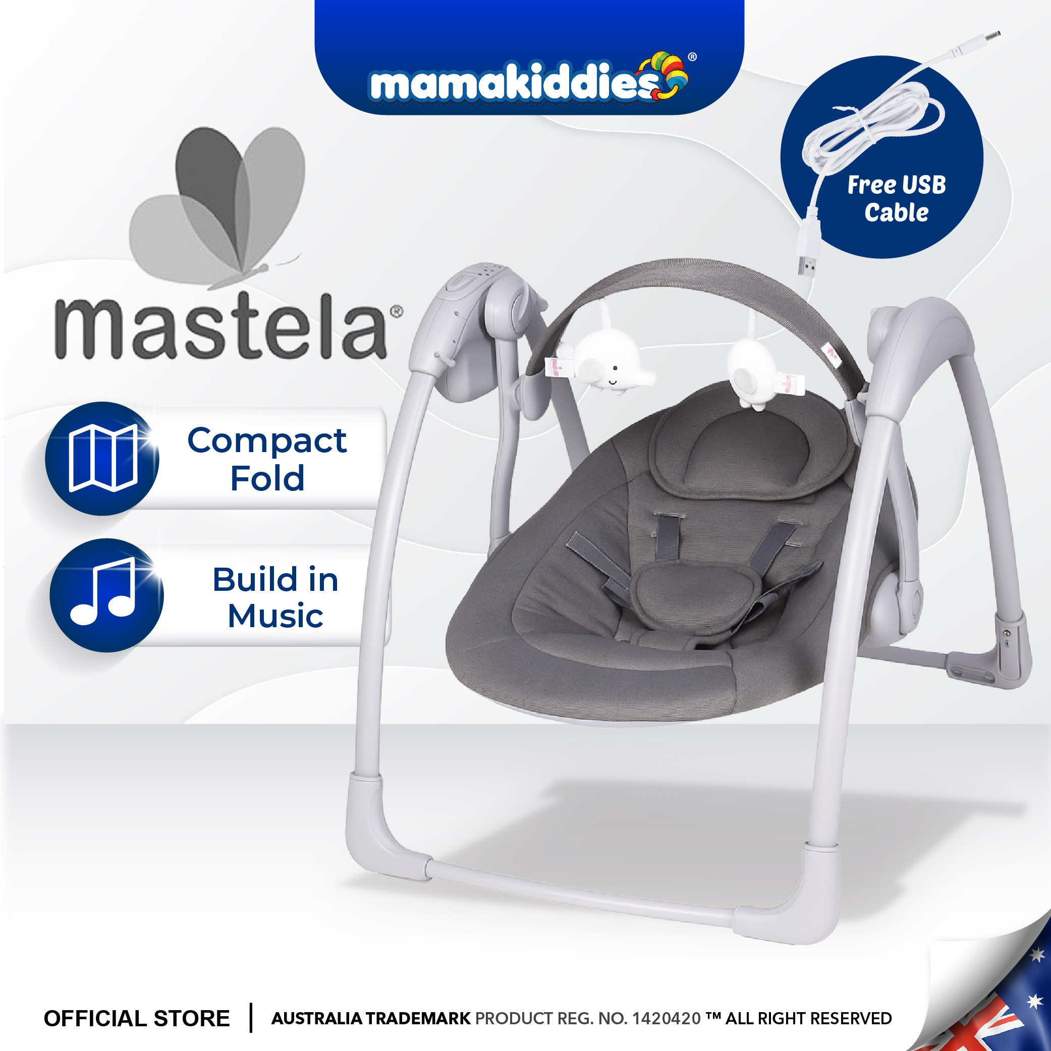 Mastela Electric Baby Swing Deluxe Rocking Chair Portable baby cradle Auto Swing Buaian