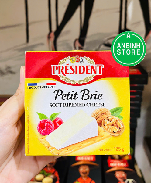 Date 04/27 Phô mai mềm Petit Brie Soft-Ripened Cheese President 125g