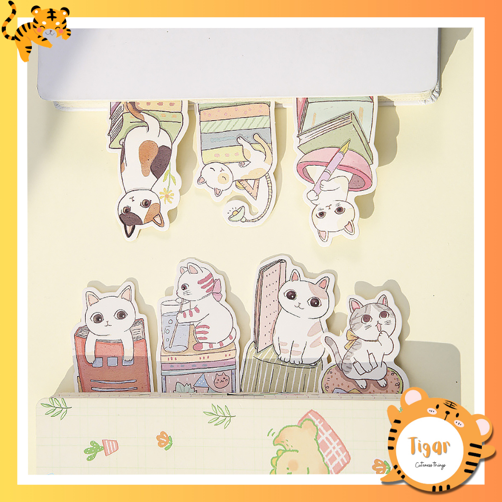 Thẻ Đánh Dấu Sách Bookmark Hình Mèo Dễ Thương, Bookmark nhập khẩu