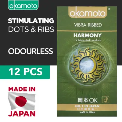 Okamoto Harmony Vibra Ribbed Condoms Pack of 12s
