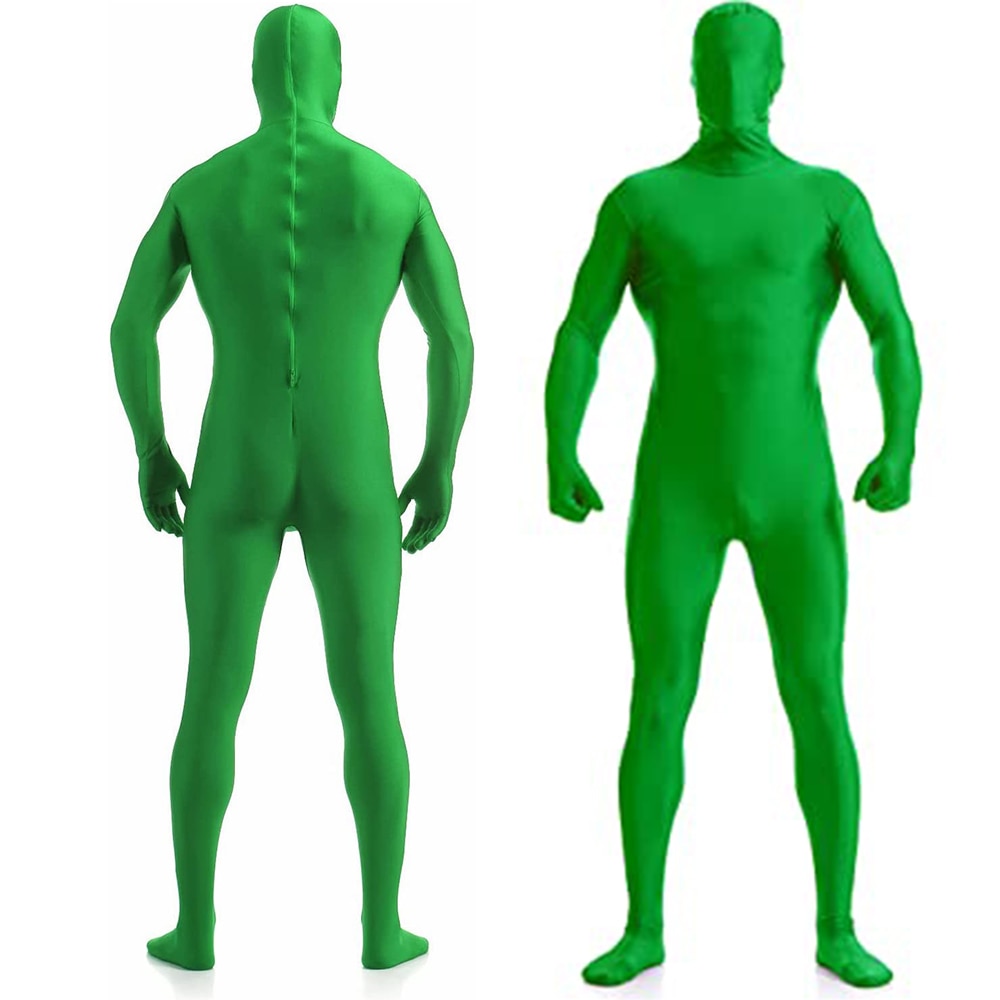Đồ bó liền quần toàn thân Màn hình màu xanh lá cây phù hợp với Chroma Key jumpsuits cho Movie tiktok video hiệu ứng vô hình chụp ảnh quay phim đạo cụ Studio