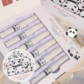 6 Chiếc Đáng Yêu Gấu Trúc Nhung Son Bóng Bộ Quà Tặng Chống Thấm Nước Mini Liquid Son Bóng S1-9LA-HOS-VN