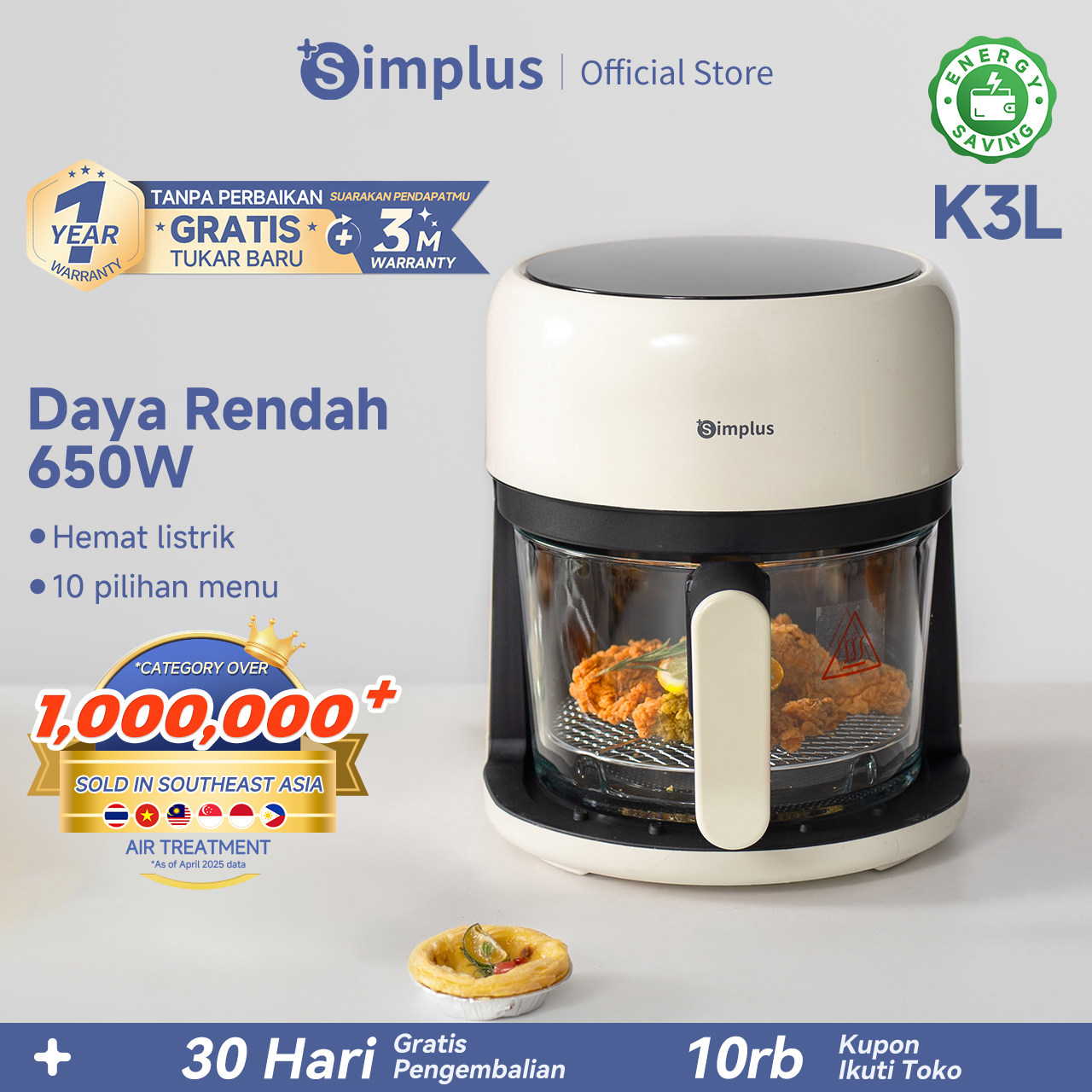 Air fryer Simplus untuk hadiah rumah tangga