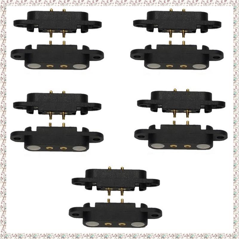 5Pair 2Pin Magnetic Pogo Pin Connector Male Female Spacing 2.5mm 1.5A Waterproof Connector for Power Bank Car Charging Easy to Use