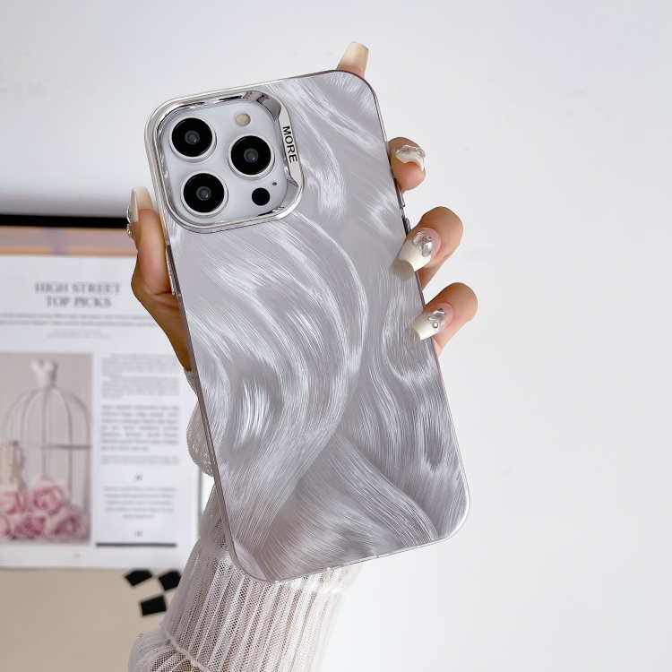 【HZSUNSKY】 Color Silver IMD Feather Pattern Shockproof Phone Case For iPhone 11/iPhone 11 Pro Max/iPhone 12/iPhone 12 Pro/iPhone 12 Pro Max/iPhone 13/iPhone 13 Pro/iPhone 13 Pro Max/iPhone 14/iPhone 14 Pro/iPhone 14 Pro Max/iPhone 15/iPhone 15 Pr