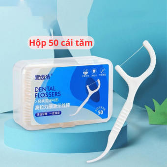 Tăm chỉ nha khoa hộp 50 cái, tăm chỉ nha khoa okamura