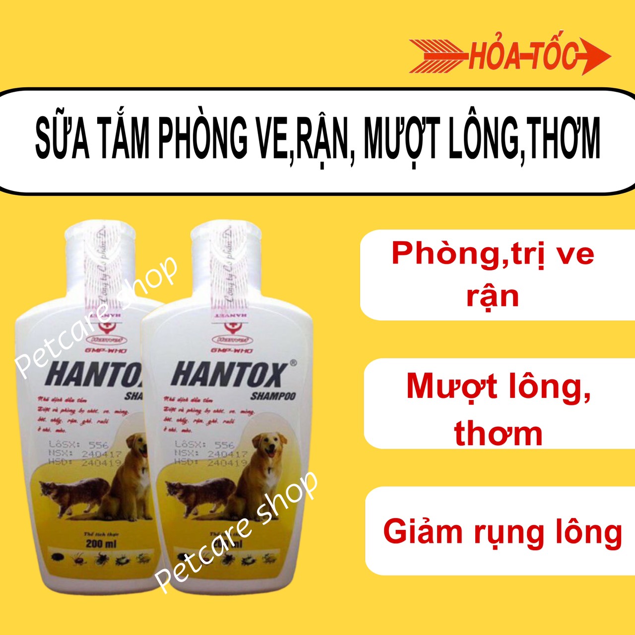Sữa tắm phòng, diệt ve rận, bọ chét, ghẻ chó mèo