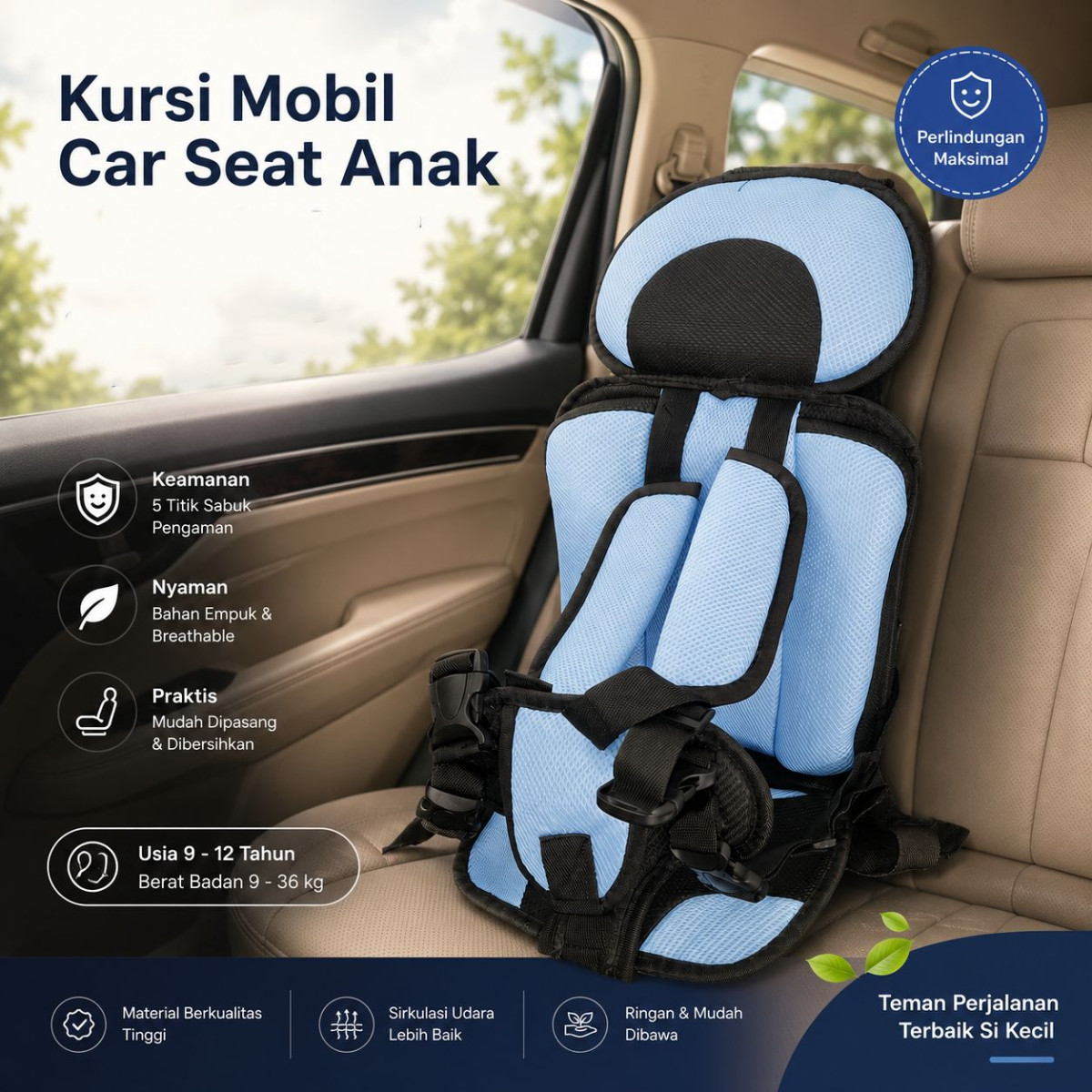 Kursi Mobil Anak Child Car Seat Safety Cushion Comfortable - AF9