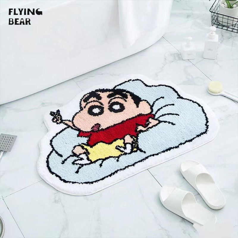 Cartoon special-shaped imitation cashmere floor mat, room door, bedroom decoration, bathroom absorbent foot mat ราคา 76 บาท*ส่งฟรี
