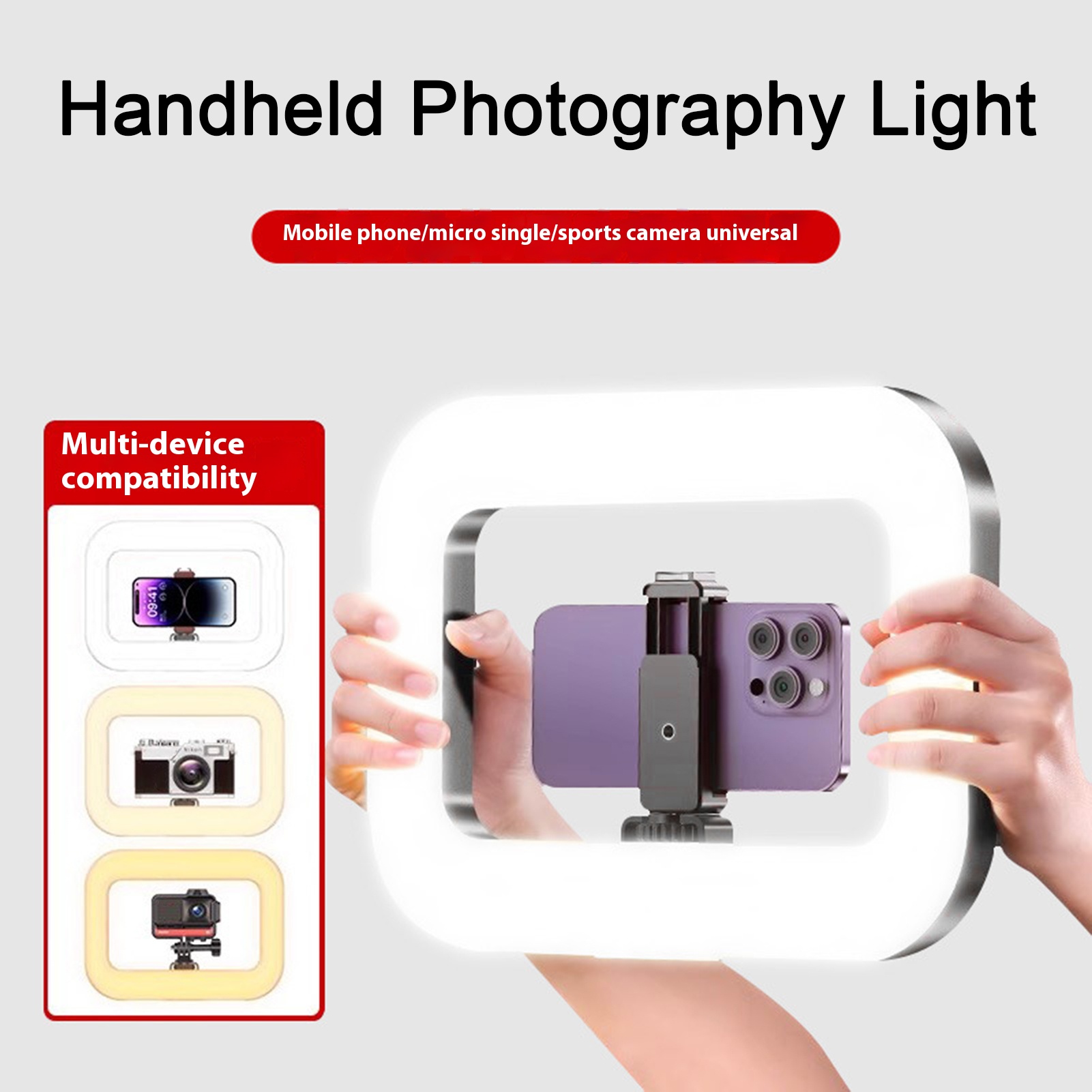 Bộ đèn selfie cầm tay đèn chiếu sáng phụ LED cầm tay với điều khiển từ xa cho video di động hoàn hảo có thể sạc lại điều chỉnh được độ sáng Nhiệt độ màu sắc điều chỉnh được đèn chiếu sáng phụ LED