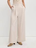 [Pomelo] กางเกงขากว้างแต่งโลโก้ / Logo Wide Leg Trousers