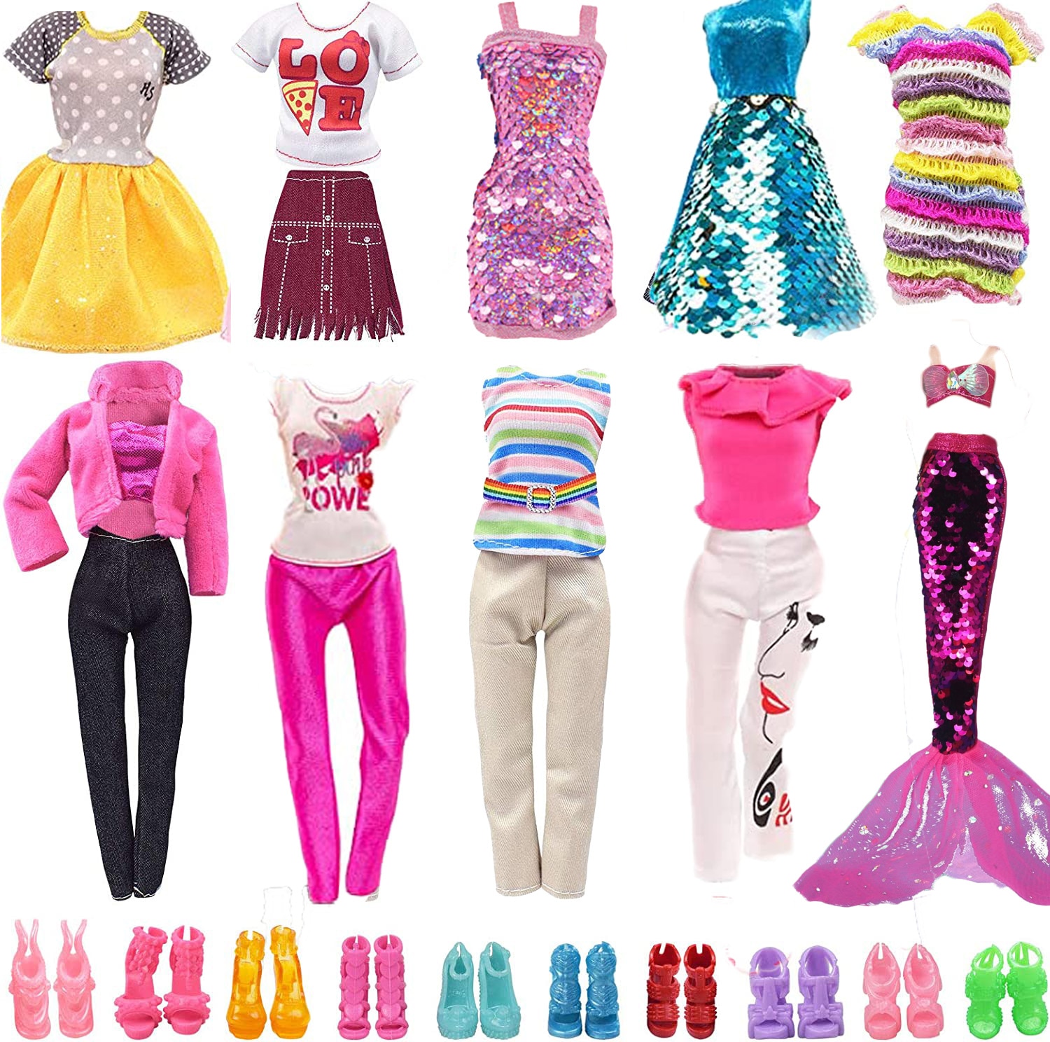 Newest Fashion Handmade 6 Items Lot Doll Accessories Freeshipping 3 Doll