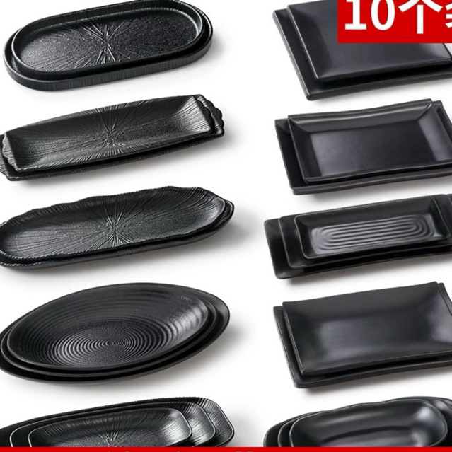 [Chuyên sỉ] Đĩa nhựa , vuông ,chữ nhật vân sóng , đĩa sâu lòng đen nhám nhựa phíp melamine cao cấp giá rẻ