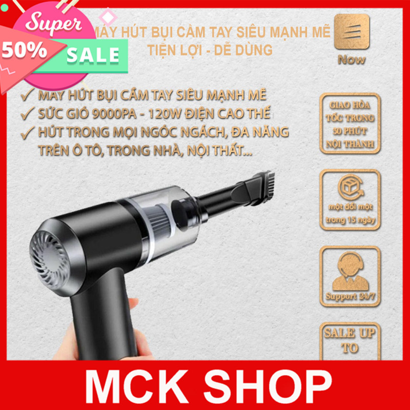 [HÚT CỰC KHỎE ] Máy hút bụi oto mini cầm tay không dây thông minh - trợ thủ đắc lực cho gia đình bạn - công suất 120W - MCK Shop
