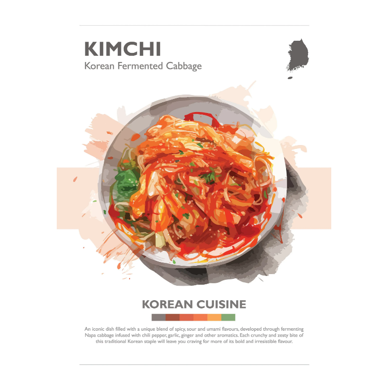 Korean Food Poster Bulgogi Bibimbap Gimbap Kimchi Sundubu Jjigae Canvas Painting Minimalist Wall Art Picture Kitchen Home Decor