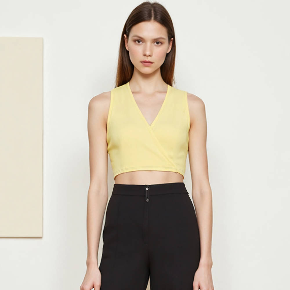 Closet Crush Tanks For Women Summer Sexy French Plain Sleeveless V-Neck Skinny Fit Casual Tanks B250311 ราคา 76 บาท*ส่งฟรี