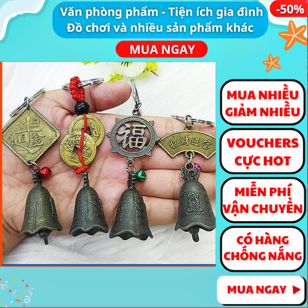Móc khóa chuông đồng mang may mắn tài lộc , Móc khóa chuông Phật có khắc chú đại bi , Móc khóa chuông cổ trang độc đáo , Móc khóa chuông đồng phong thủy , Móc khóa chuông đồng điêu khắc chú đại bi treo xe , Aplusmart