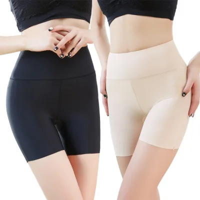 Ice Silk Safety Pants for Women Seamless Stretch Summer High Waist Ladies Shorts Leggings Underwear Plus Size