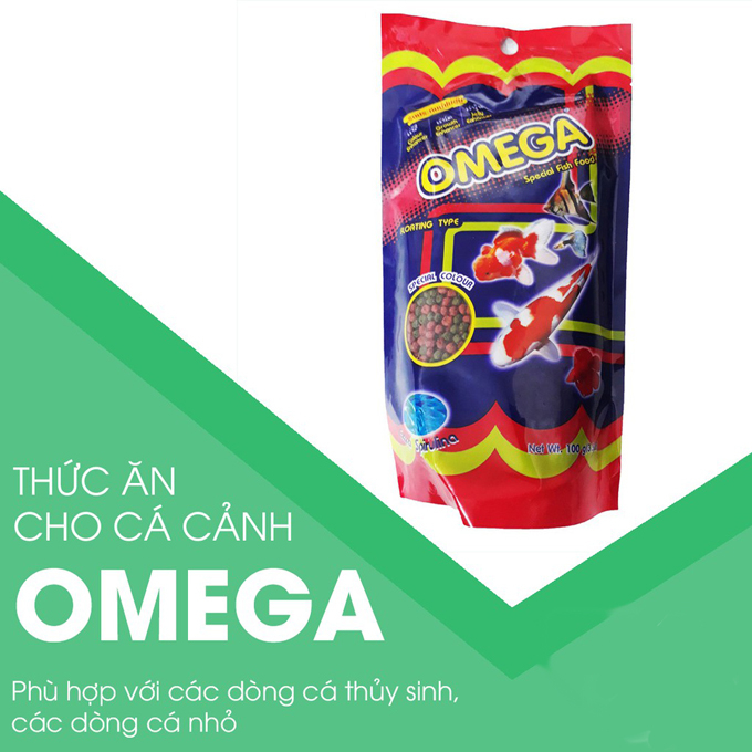Thức ăn cho cá omega hạt nhỏ 100g