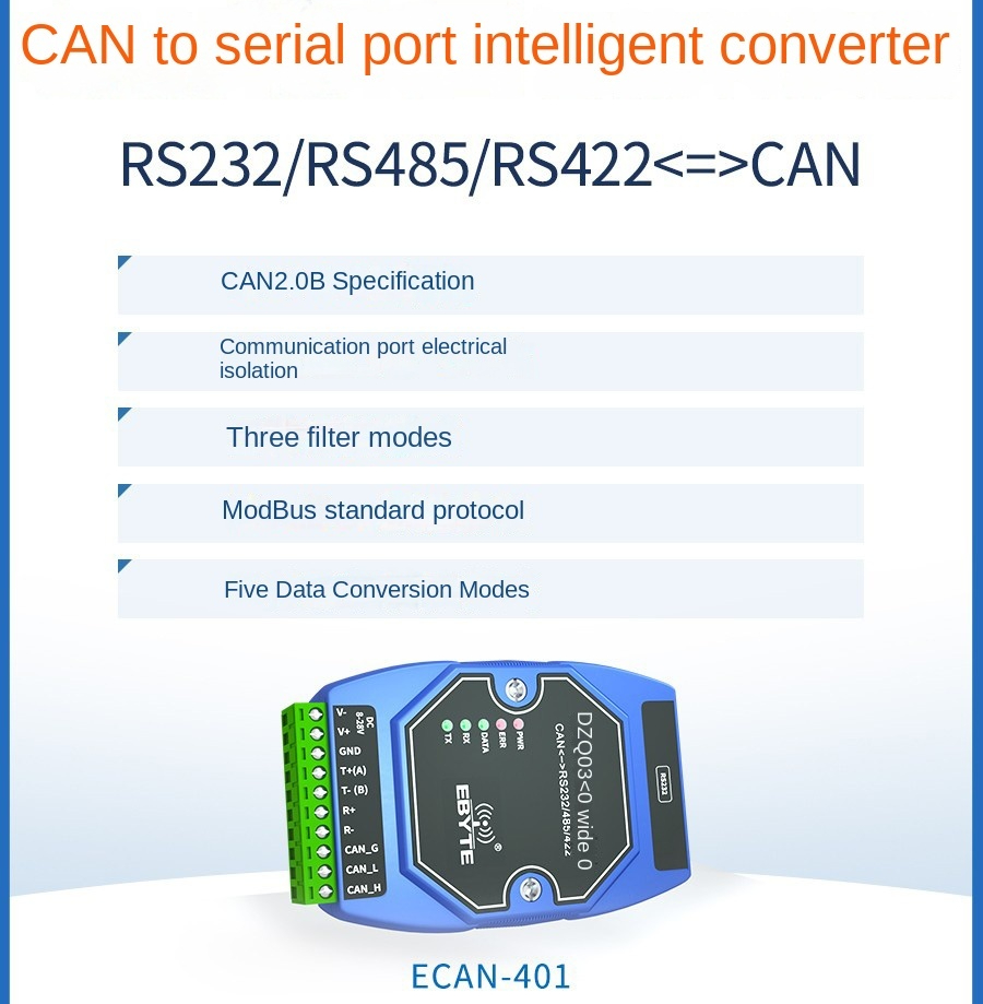 ECAN-401 Bộ Chuyển Đổi RS485 Sang CAN Bus | ECAN-401 | Công Nghiệp Cấp Cao