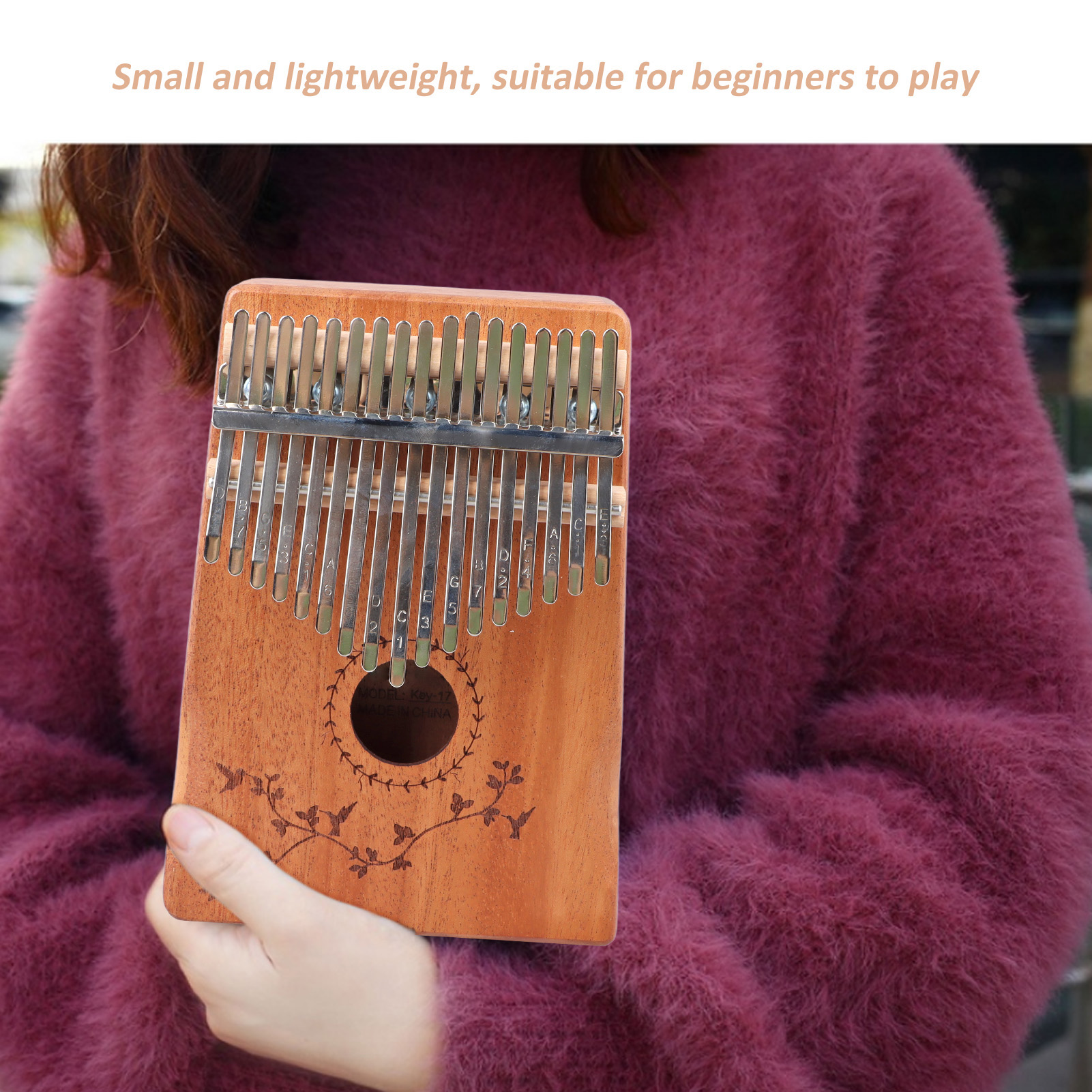 Xách Tay Kalimba gỗ gụ Nhiều Tông dụng cụ hiệu chỉnh đàn 17 Phím Ngón Tay Cái Đàn Piano độ cứng cao Cho Lễ Hội Món Quà Sinh Nhật