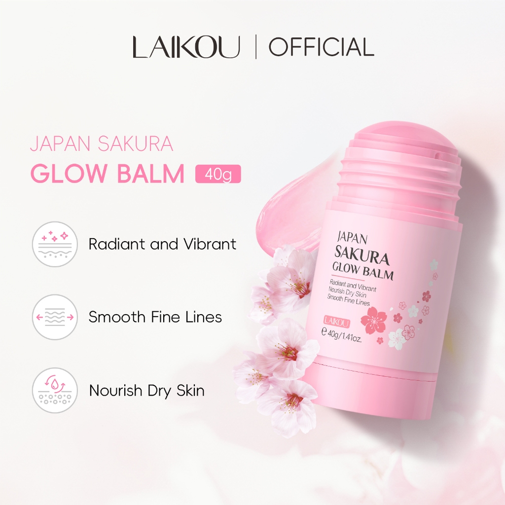 Laikou Sakura Glow Balm Làm Trắng Giữ Ẩm Làm Mịn kiểm soát dầu kể cả màu da 40G