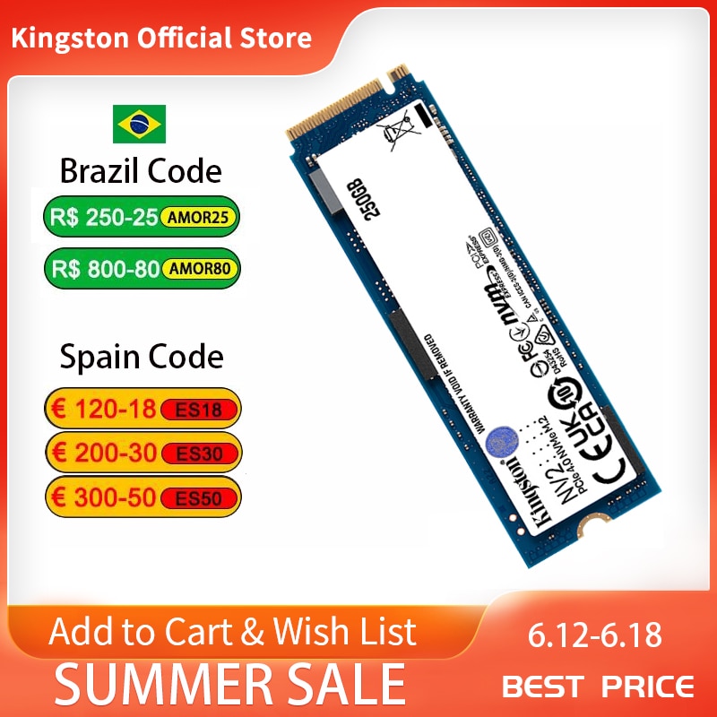 Kingston NEW NV1 NVMe M.2 2280 M 2 SATA SSD 2TB 1 TO 500GB 1TB Internal Solid State Drive Hard Disk 250G M2 For PC Notebook igdxch ราคา  1,365 บาท*ส่งฟรี