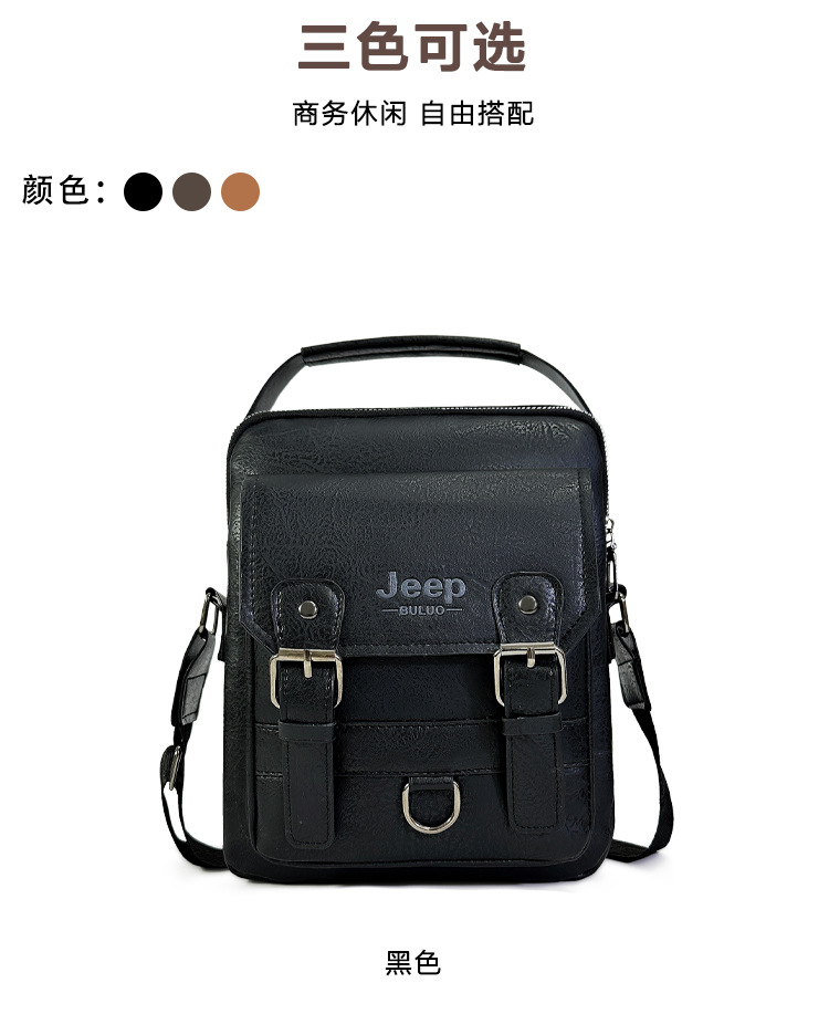 JEEP BULUO men's bag shoulder bag 2024 new crossbody bag business handbag printed logo small bag