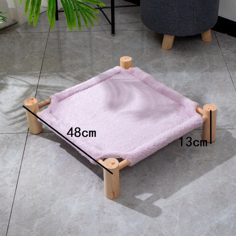 【Latest model】Elevated Pet Bed, Cat and Dog Stool Bed, Pet Chair with Wooden Legs, Plush Pet Bed, Puppy Sofa - 2